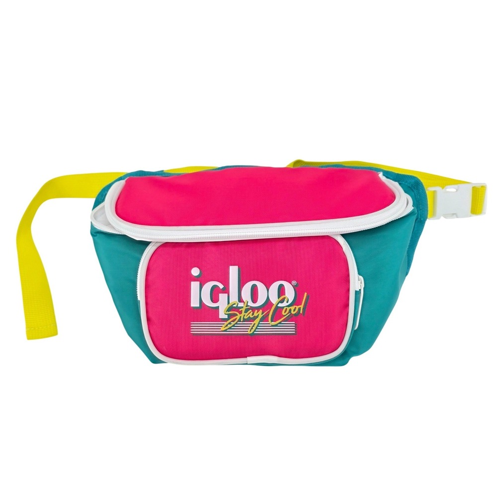 Igloo Retro Insulated Fanny Pack Cooler Bag 1.62 qt Teal Pink Jade Stay Cool Bag